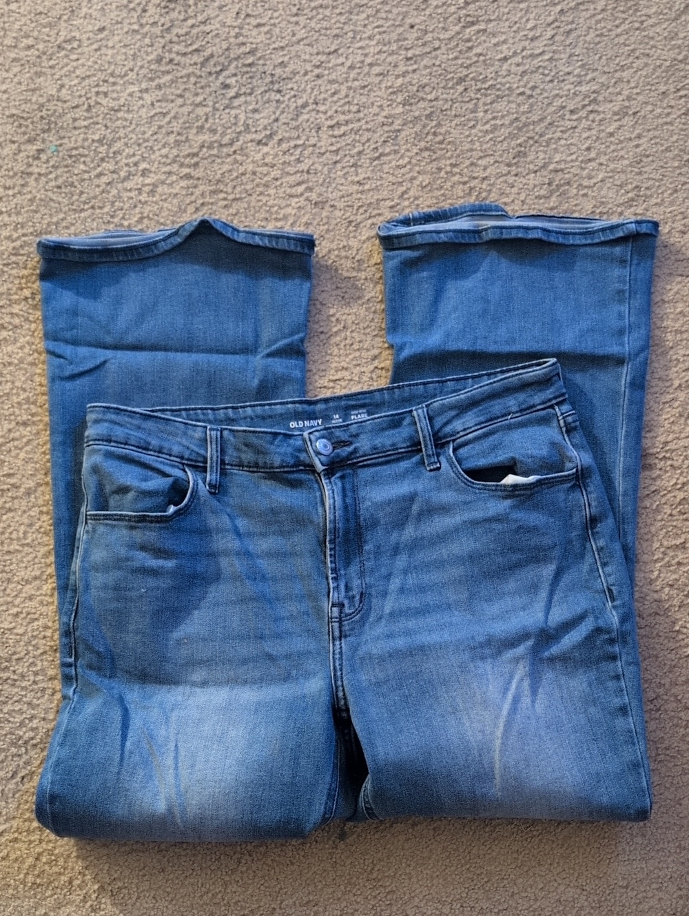 Old Navy High Rise Blue Flare Jeans Size 14 petite